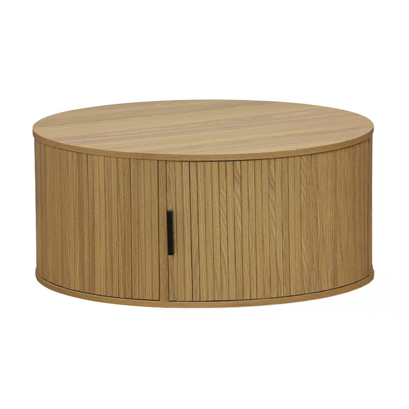 Τραπέζι σαλονιού Scandi pakoworld MDF σε φυσική απόχρωση Φ80x35.5εκ