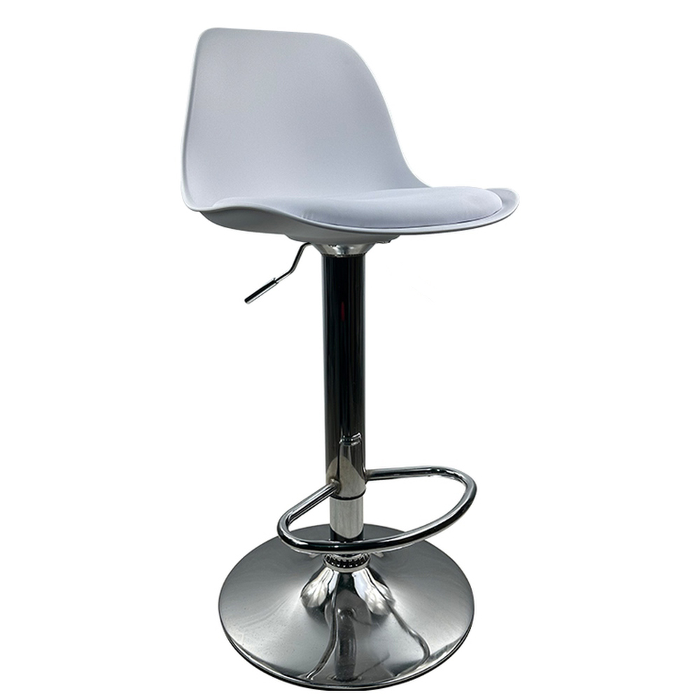 Σκαμπό Bar ArteLibre AMADA Λευκό/Χρώμιο PP/Μέταλλο 41x40x79-89cm