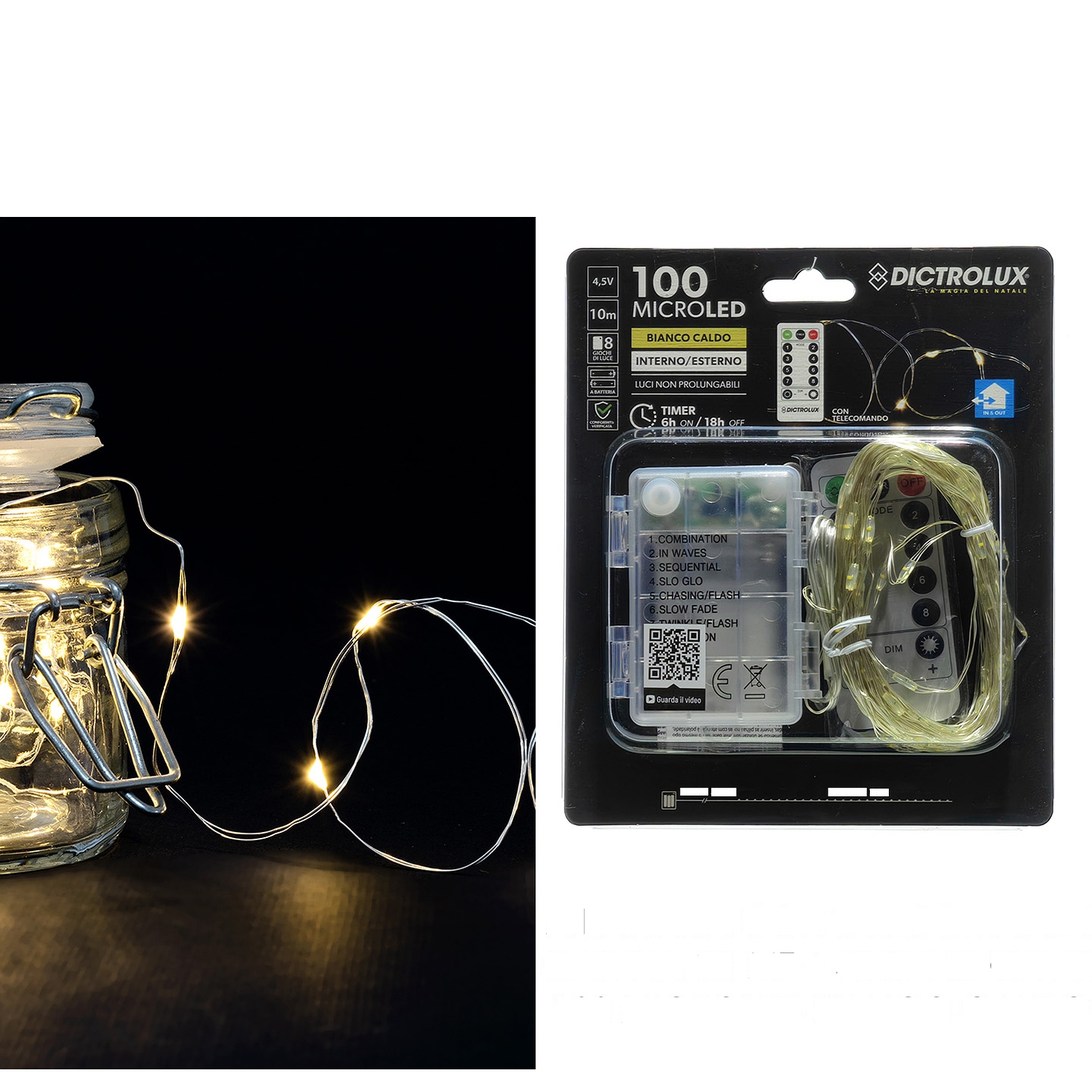 100 MicroLED Με Θερμό Λευκό Φως Και Τηλεχειριστήριο