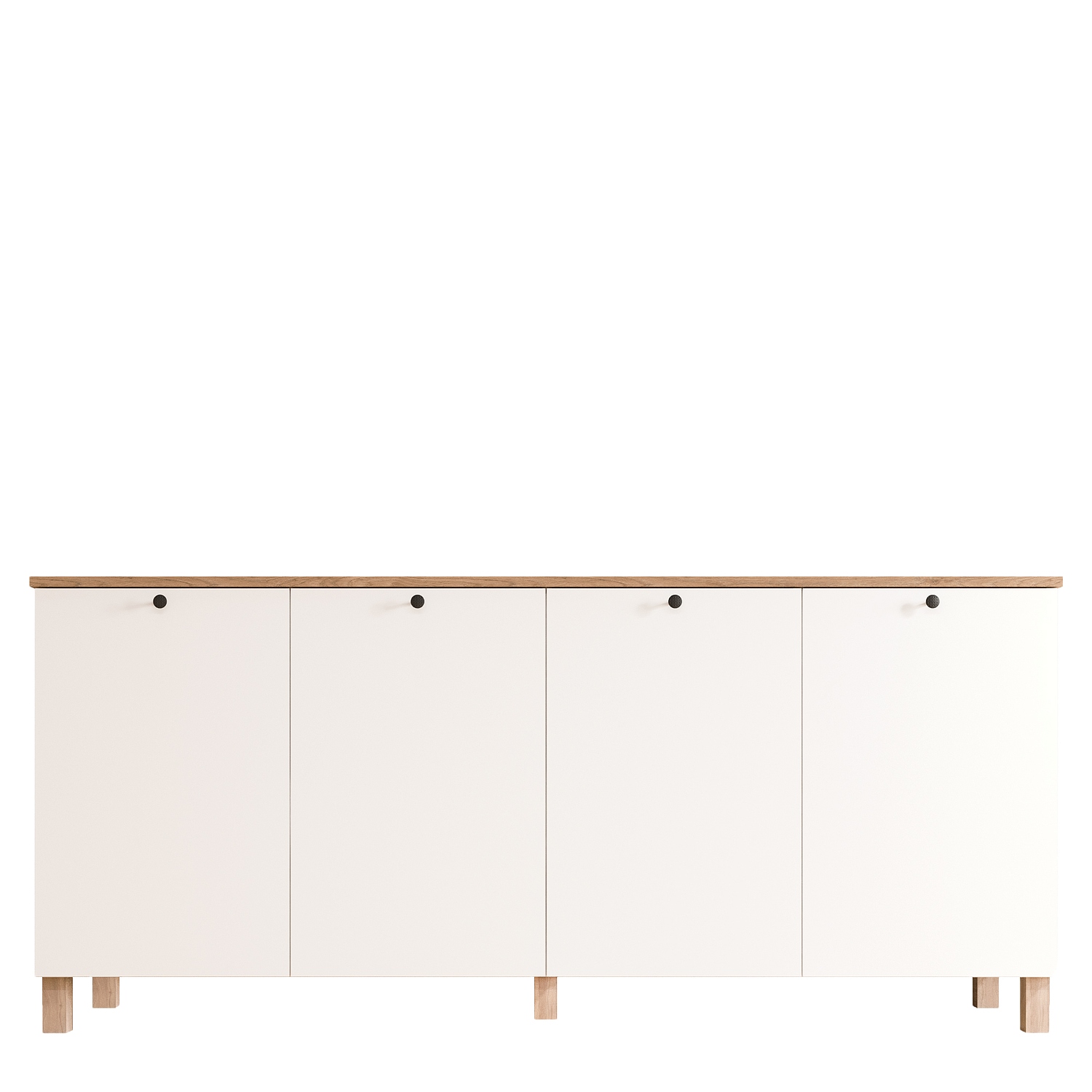 Μπουφές ArteLibre BALDER Λευκό/Φυσικό Μοριοσανίδα 180x42.1x80cm