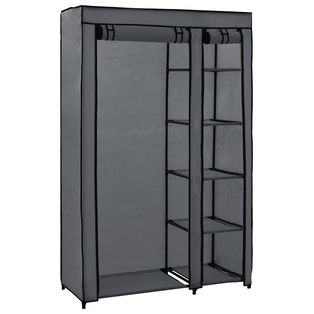 vidaXL Ντουλάπα Αναδιπλούμενη Γκρι 110 x 45 x 175 εκ. Υφασμάτινη