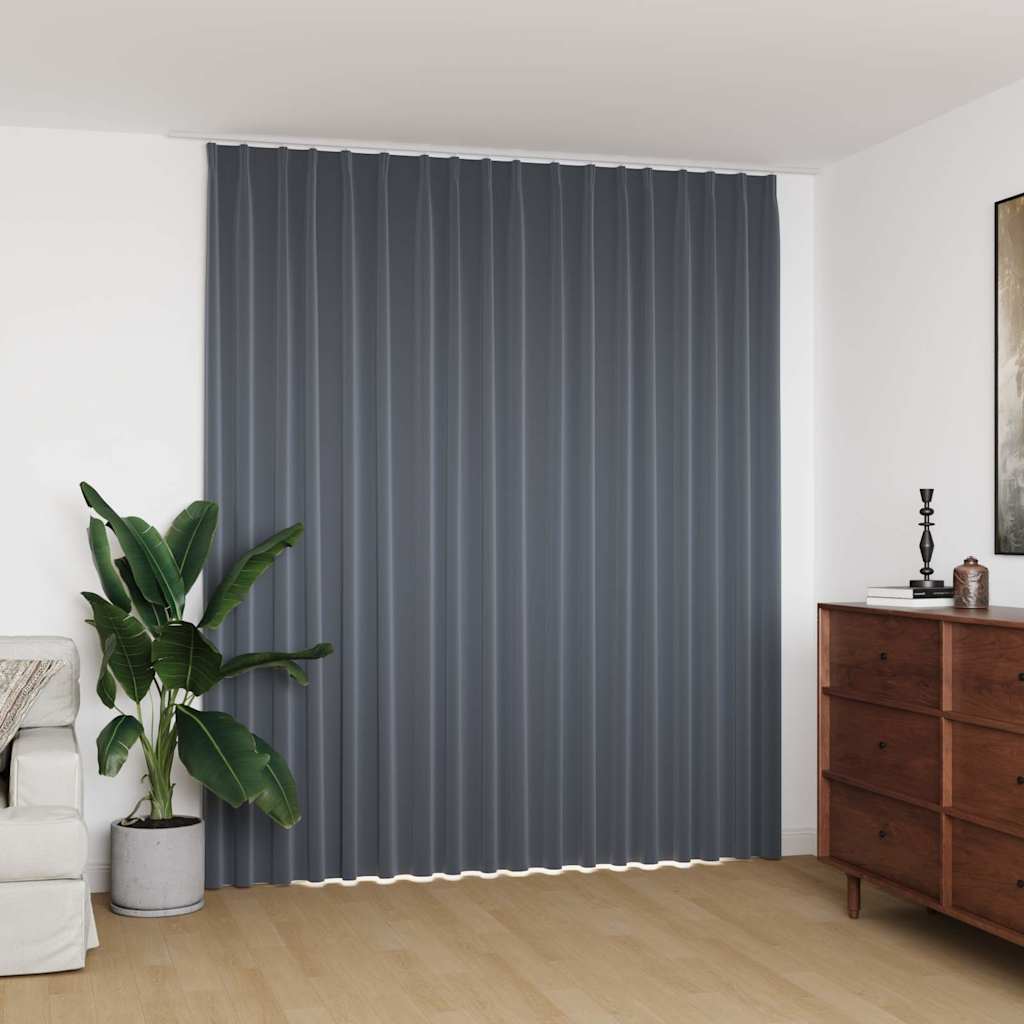 vidaXL Κουρτίνα Συσκότισης με Γάντζους Γκρι 290 x 245 εκ.