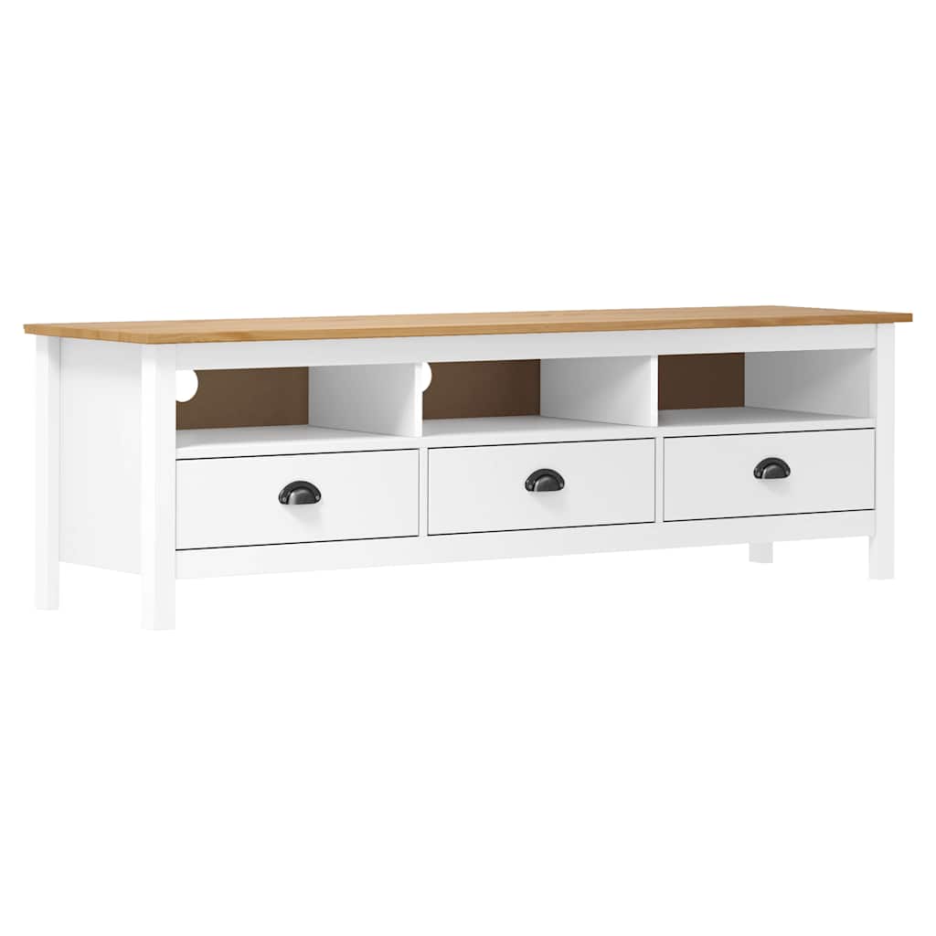 vidaXL Έπιπλο Τηλεόρασης Hill Λευκό 158x40x47 εκ. Ξύλο Πεύκου