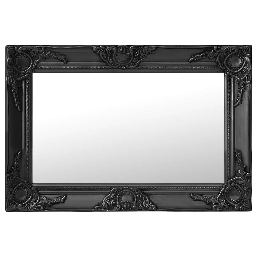 vidaXL Καθρέφτης Τοίχου με Μπαρόκ Στιλ Μαύρος 60 x 40 εκ.
