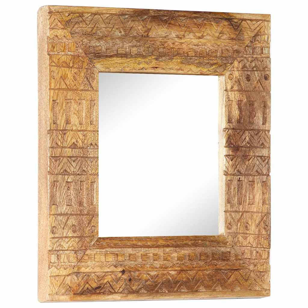 vidaXL Καθρέφτης Σκαλιστός στο Χέρι 50x50x2,5εκ. από Μασίφ Ξύλο Μάνγκο