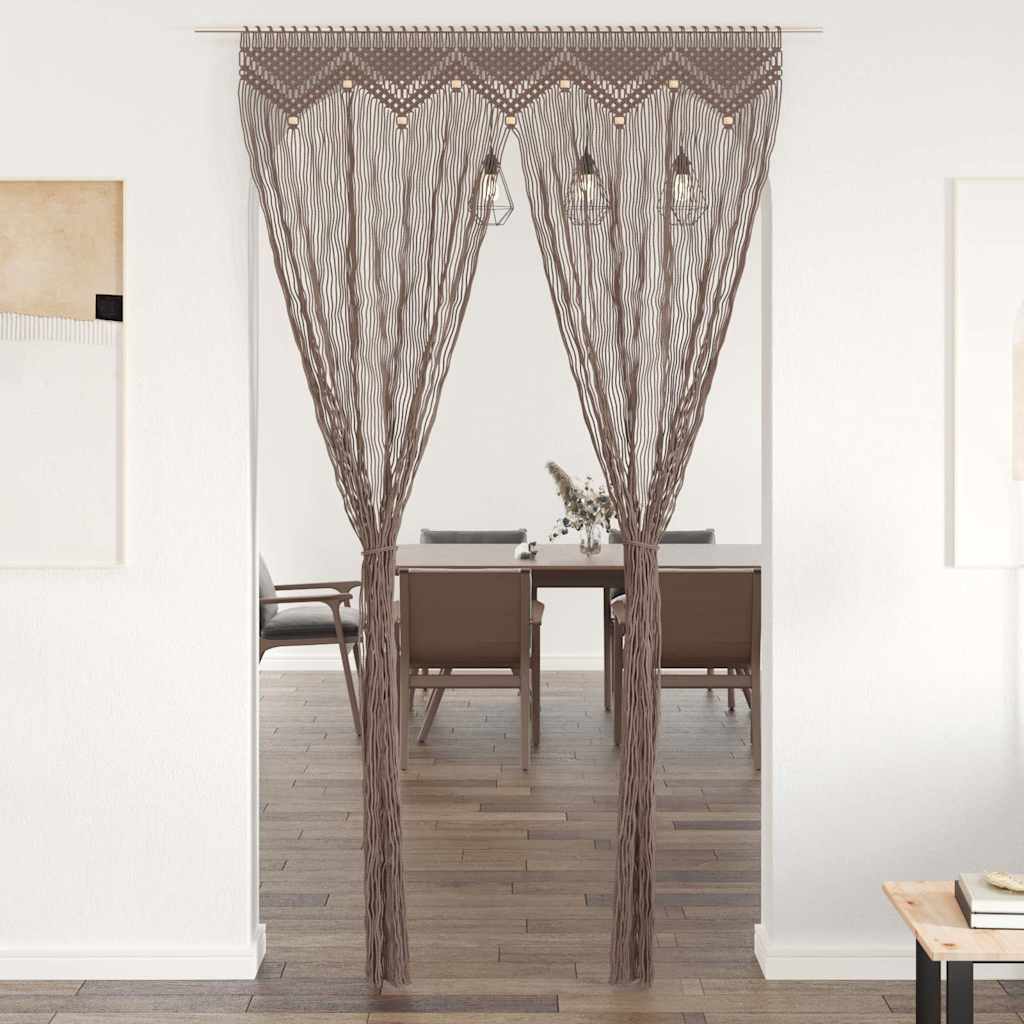 vidaXL Κουρτίνα Μακραμέ Taupe 140 x 240 εκ. Βαμβακερή