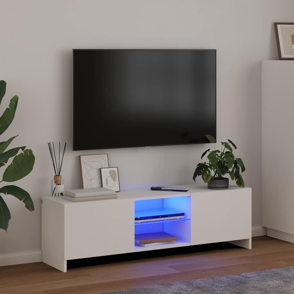 vidaXL Έπιπλο Τηλεόρασης με LED Λευκό 120 x 30 x 36 εκ.