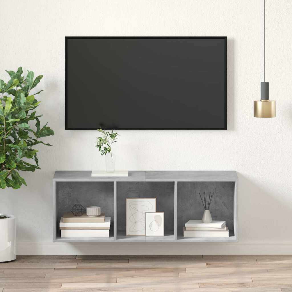 vidaXL Έπιπλο Τηλεόρασης Κρεμαστό Γκρι Σκυρ. 37x37x107 εκ. Επεξ. Ξύλο