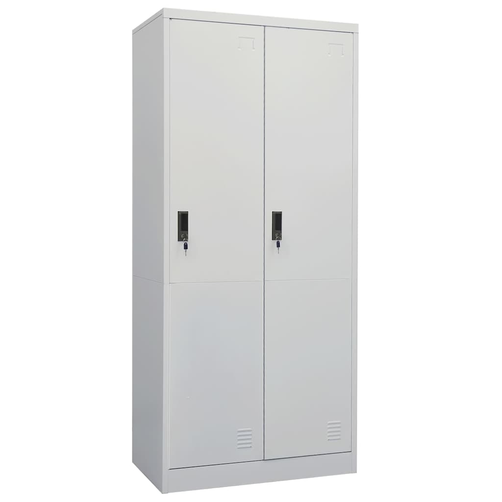 vidaXL Ντουλάπα Ανοιχτό Γκρι 80 x 50 x 180 εκ. από Χάλυβα