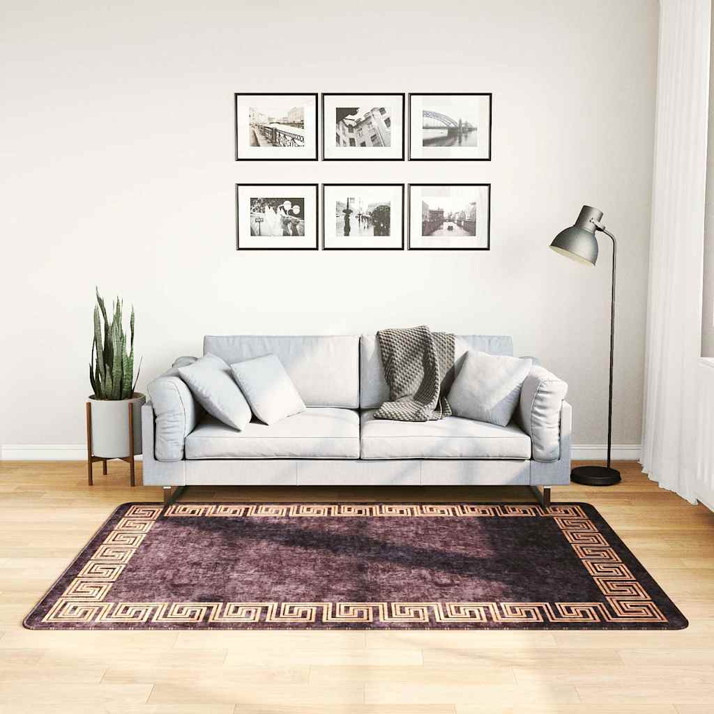 vidaXL Χαλί Πλενόμενο Μαύρο / Χρυσό 120 x 180 εκ.