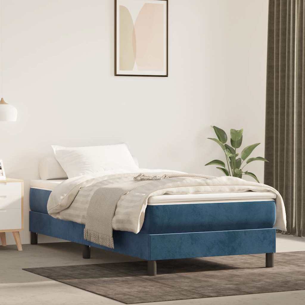 vidaXL Στρώμα με Pocket Springs Μεσαίας Σκληρότητας Σκούρο Μπλε 100x200x20 εκ. Βελούδινο