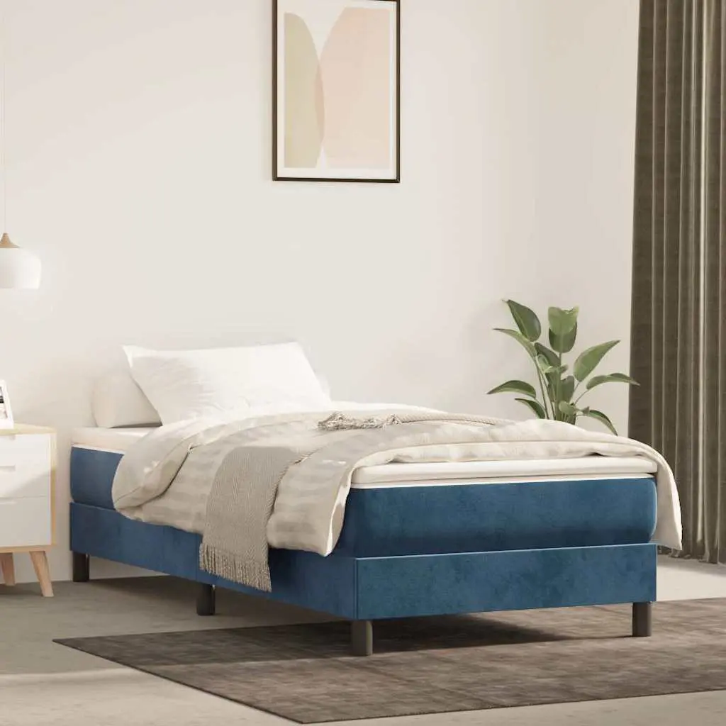 vidaXL Στρώμα με Pocket Springs Μεσαίας Σκληρότητας Σκούρο Μπλε 100x200x20 εκ. Βελούδινο