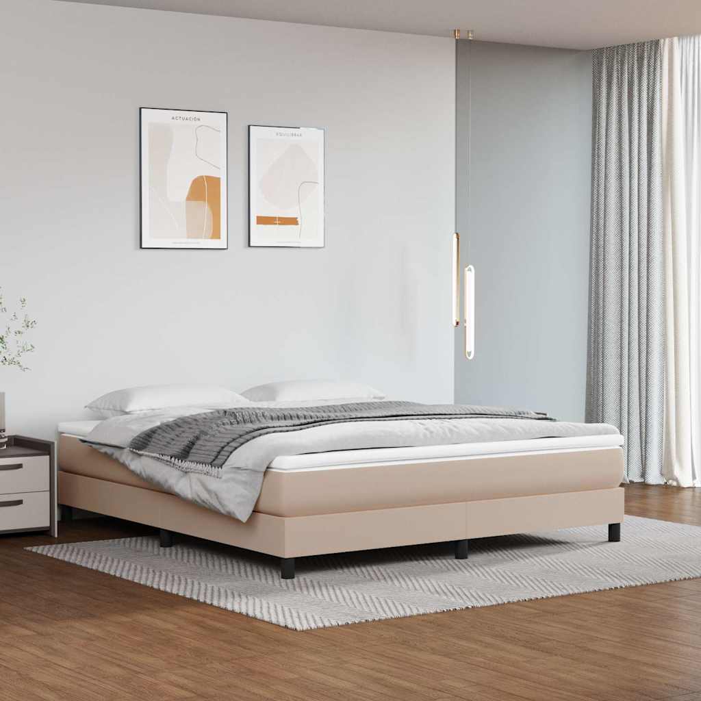 vidaXL Στρώμα με Pocket Springs Μεσαίας Σκληρότητας Καπουτσίνο 160x200x20 εκ. Συνθ. Δέρμα