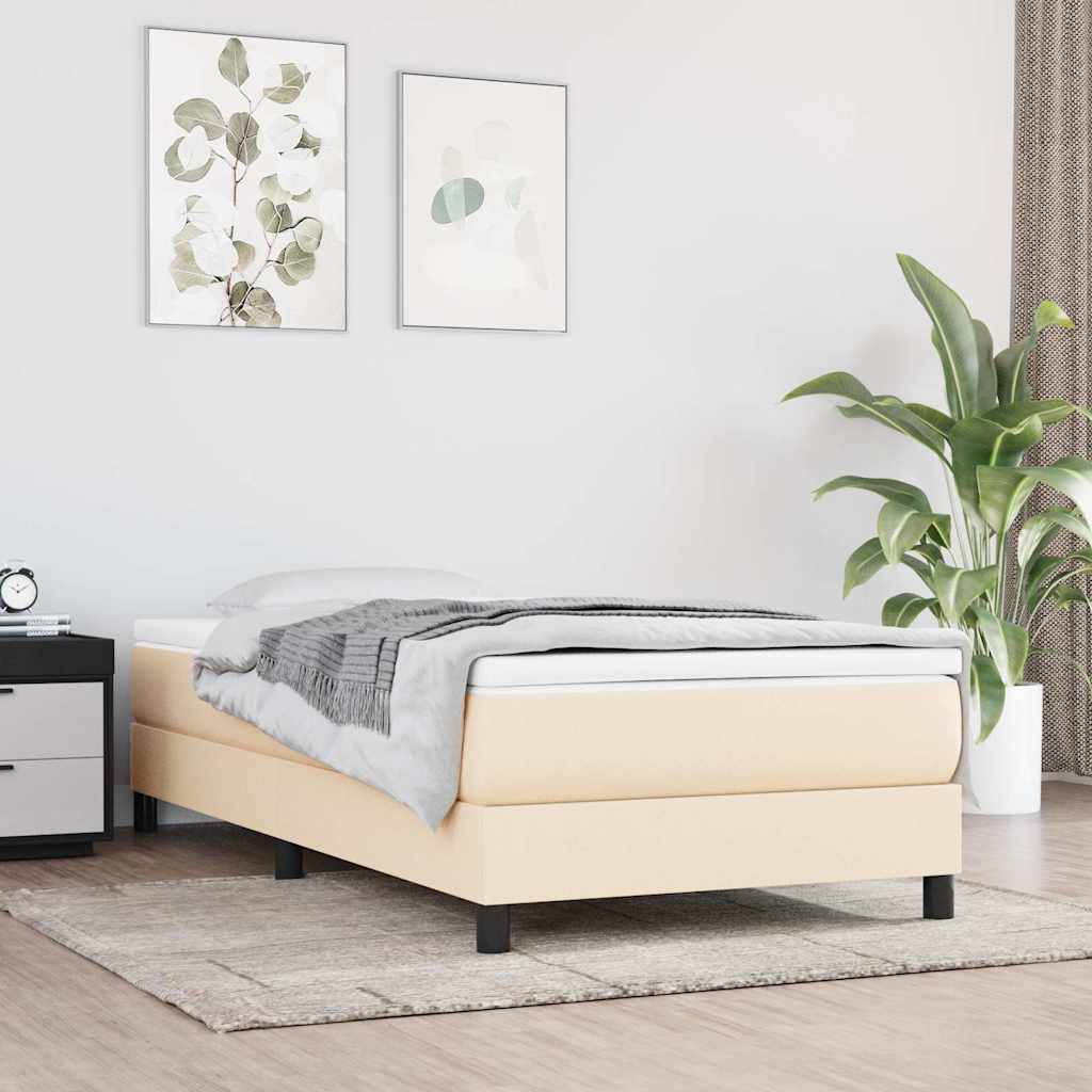 vidaXL Σκελετός Κρεβατιού με Ελατήρια Κρέμα 80x200 cm Ύφασμα