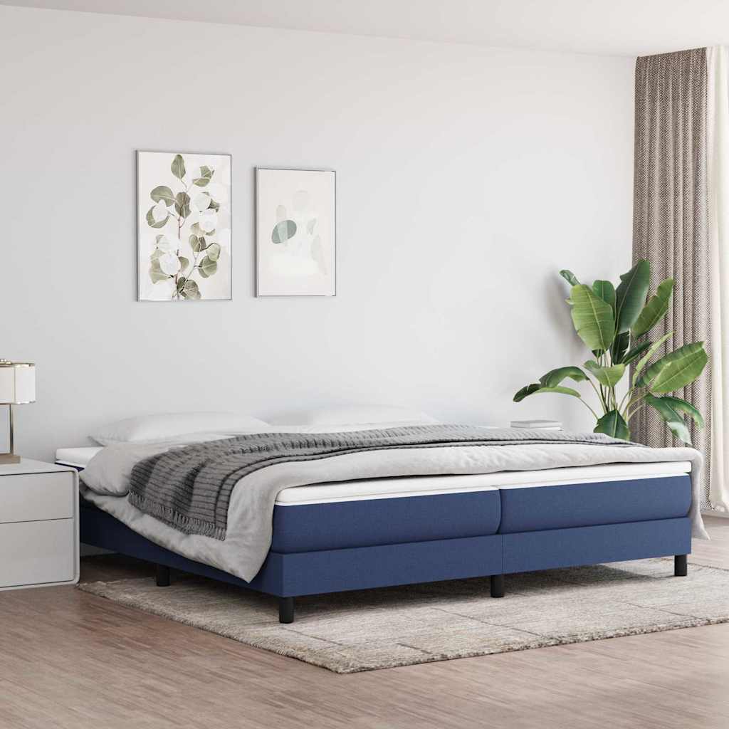 vidaXL Σκελετός Κρεβατιού με Ελατήρια Μπλε 200x200 εκ.Υφασμάτινο