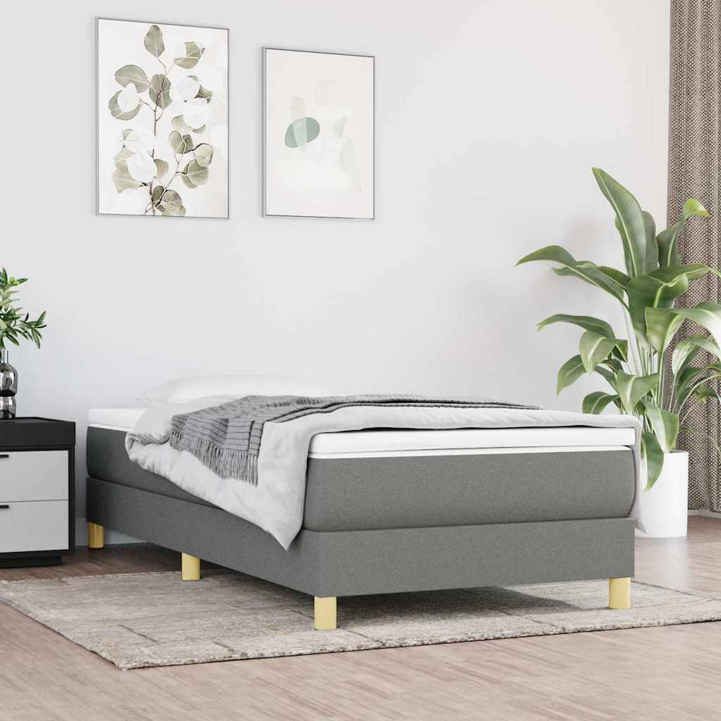 vidaXL Σκελετός Κρεβατιού με Ελατήρια Σκ. Γκρι 80x200 εκ. Υφασμάτινο