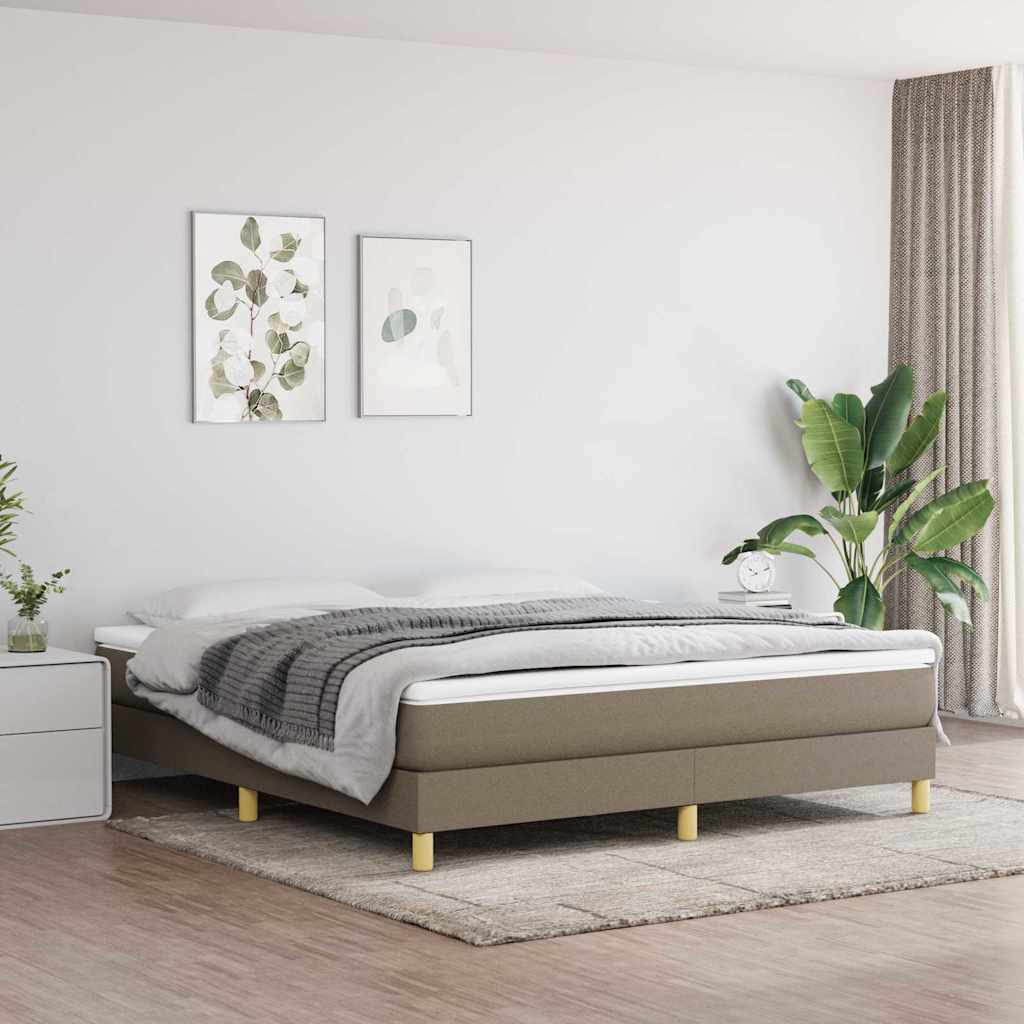 vidaXL Σκελετός Κρεβατιού με Ελατήρια Taupe 180x200 εκ. Υφασμάτινο