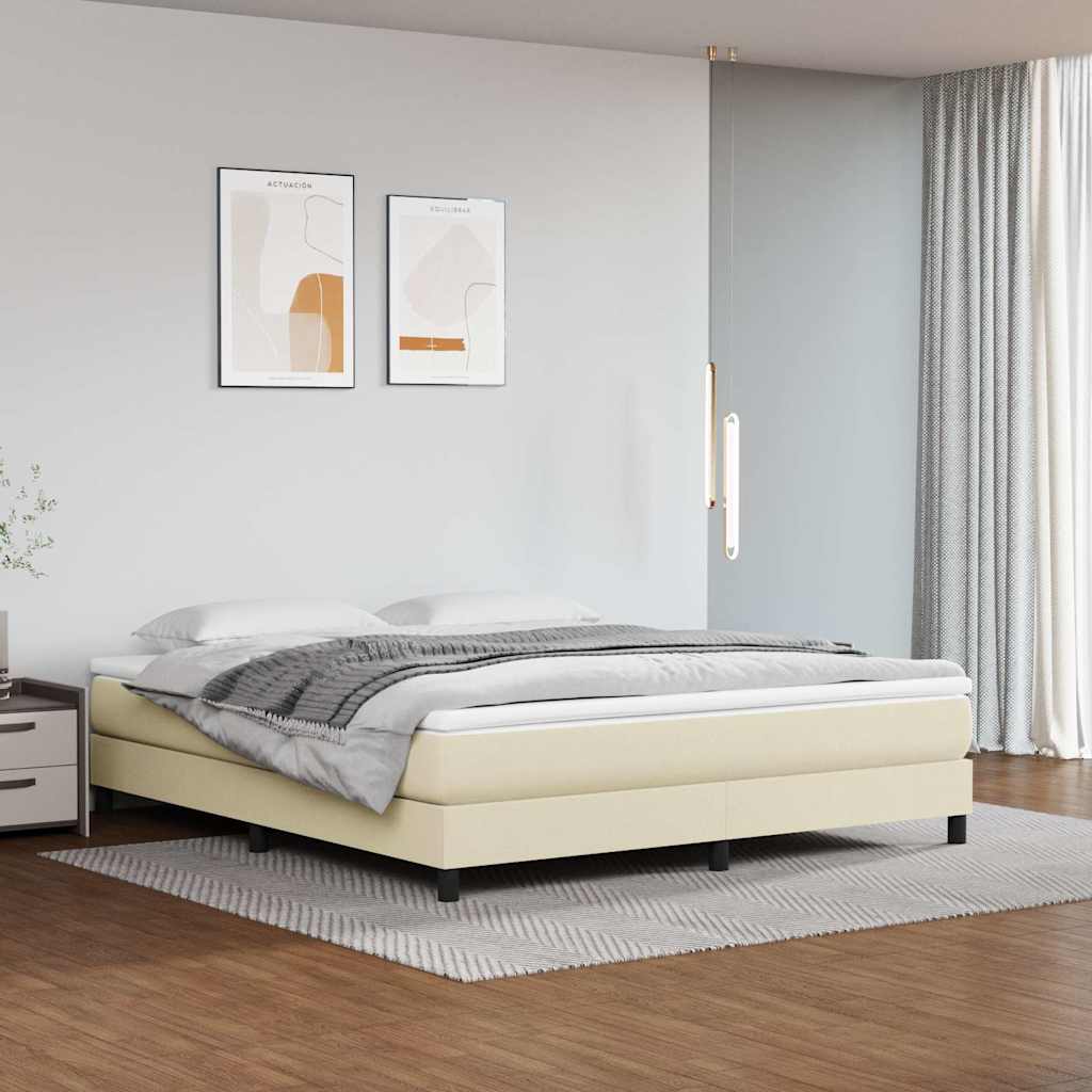 vidaXL Σκελετός Κρεβατιού με Ελατήρια Κρεμ 180x200 εκ. από Συνθετικό Δέρμα