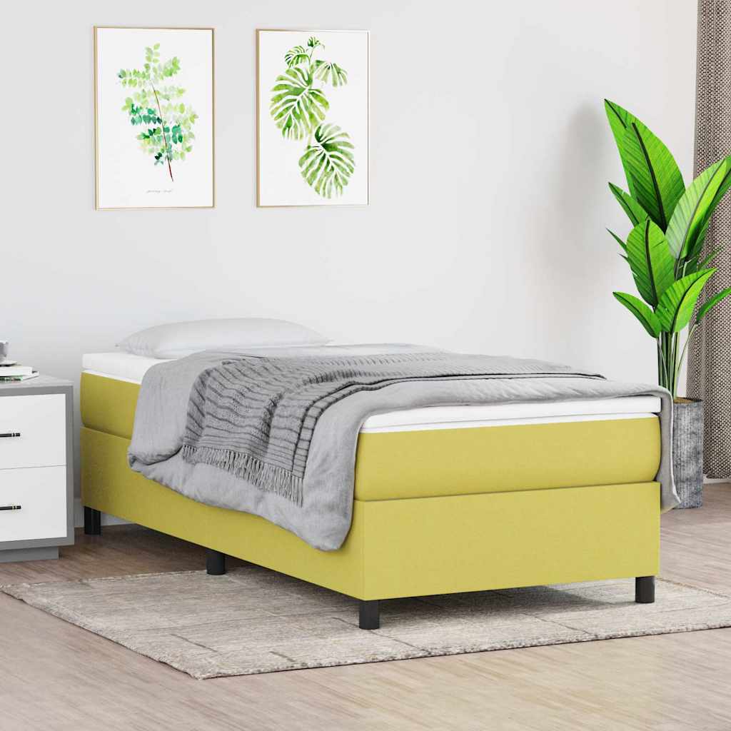 vidaXL Σκελετός Κρεβατιού με Ελατήρια Πράσινο 90x190 εκ. Υφασμάτινο