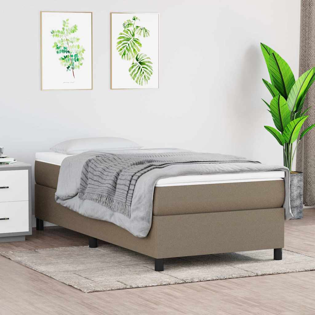 vidaXL Σκελετός Κρεβατιού με Ελατήρια Taupe 90x200 εκ. Υφασμάτινο