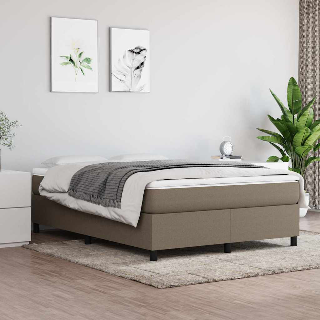 vidaXL Σκελετός Κρεβατιού με Ελατήρια Taupe 140x200 εκ. Υφασμάτινο
