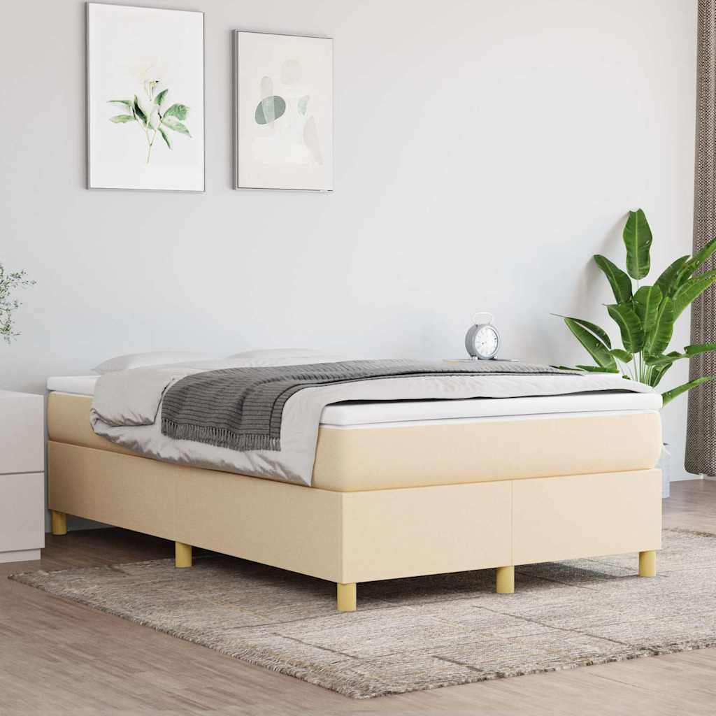 vidaXL Σκελετός Κρεβατιού με Ελατήρια Κρεμ 120x200 εκ. Υφασμάτινο