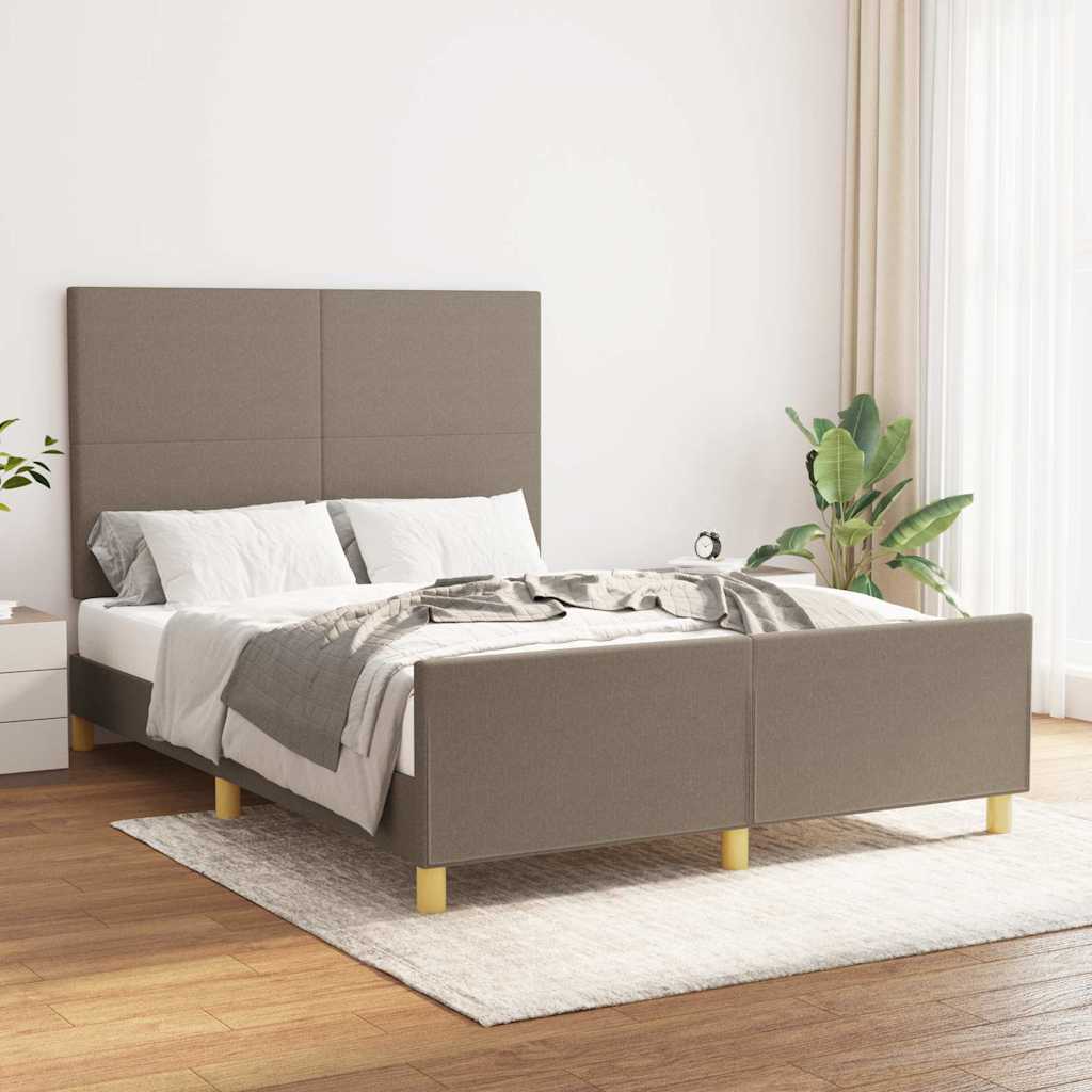 vidaXL Σκελετός Κρεβατιού Χωρίς Στρώμα Taupe 140x200 εκ. Υφασμάτινο