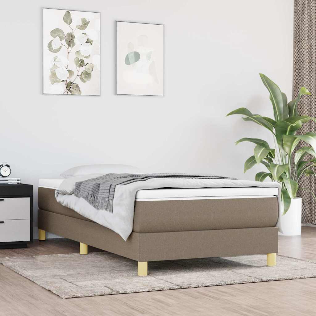 vidaXL Κρεβάτι Boxspring με Στρώμα Taupe 80x200 εκ. Υφασμάτινο