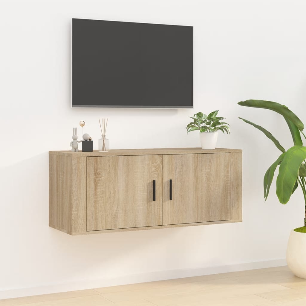 vidaXL Έπιπλο Τηλεόρασης Επιτοίχιο Sonoma Δρυς 100 x 34,5 x40 εκ.