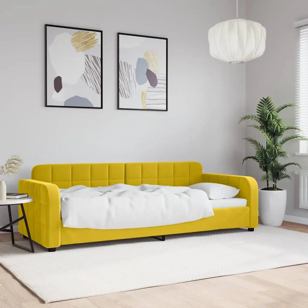 vidaXL Καναπές Κρεβάτι Κίτρινος 80 x 200 εκ. Βελούδινος
