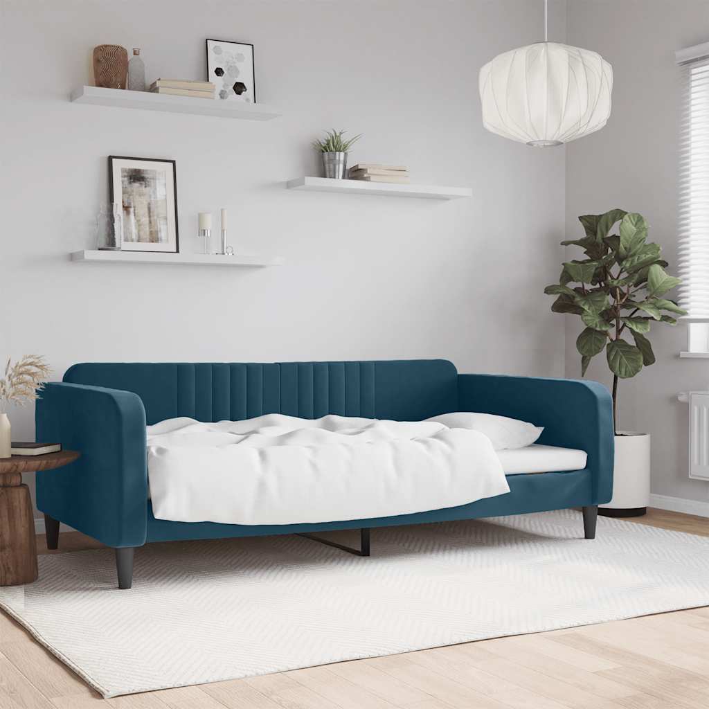 vidaXL Καναπές Κρεβάτι Μπλε 100 x 200 εκ. Βελούδινος