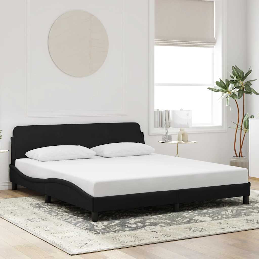 vidaXL Σκελετός Κρεβατιού Dover Μαύρο 180x200 εκ. Βελούδινο