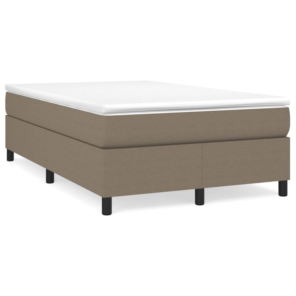 vidaXL Κρεβάτι Boxspring με Στρώμα Taupe 120x190 εκ. Υφασμάτινο