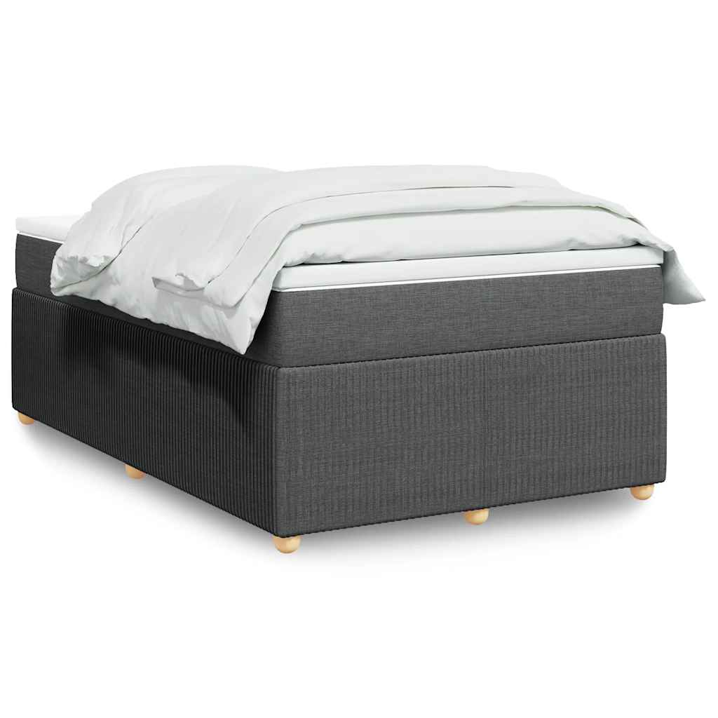 vidaXL Κρεβάτι Boxspring με Στρώμα Σκούρο Γκρι 120x200 εκ. Υφασμάτινο