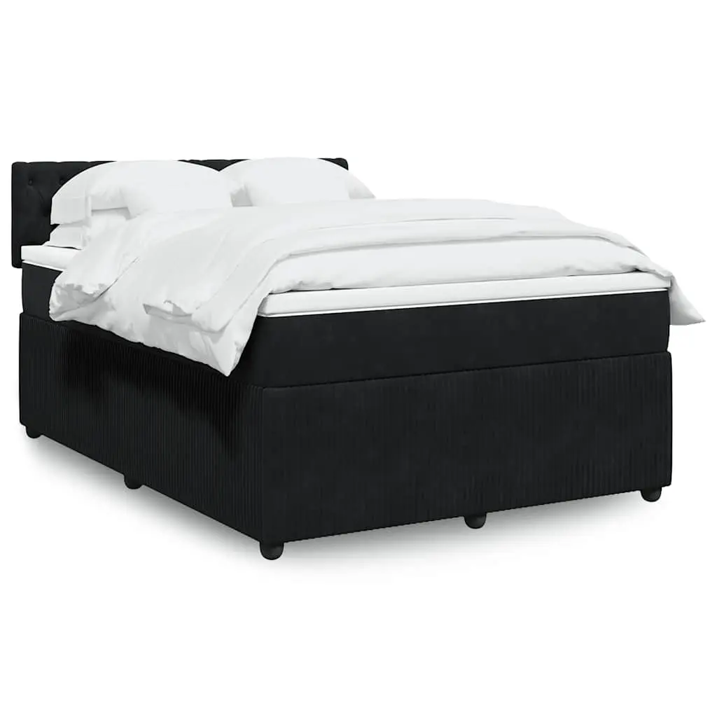 vidaXL Κρεβάτι Boxspring με Στρώμα Μαύρο 160x200 εκ. Βελούδινο