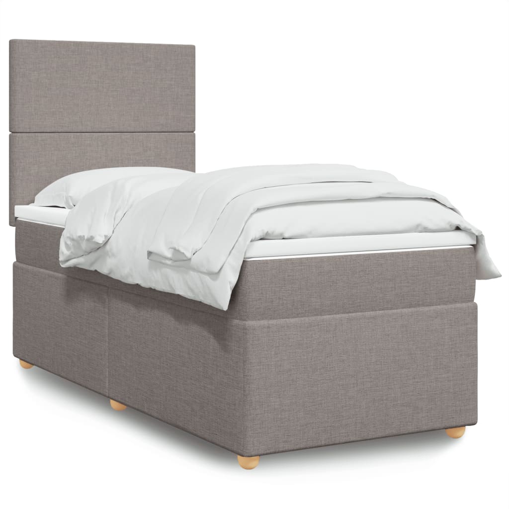 vidaXL Κρεβάτι Boxspring με Στρώμα Taupe 80x200 εκ. Υφασμάτινο