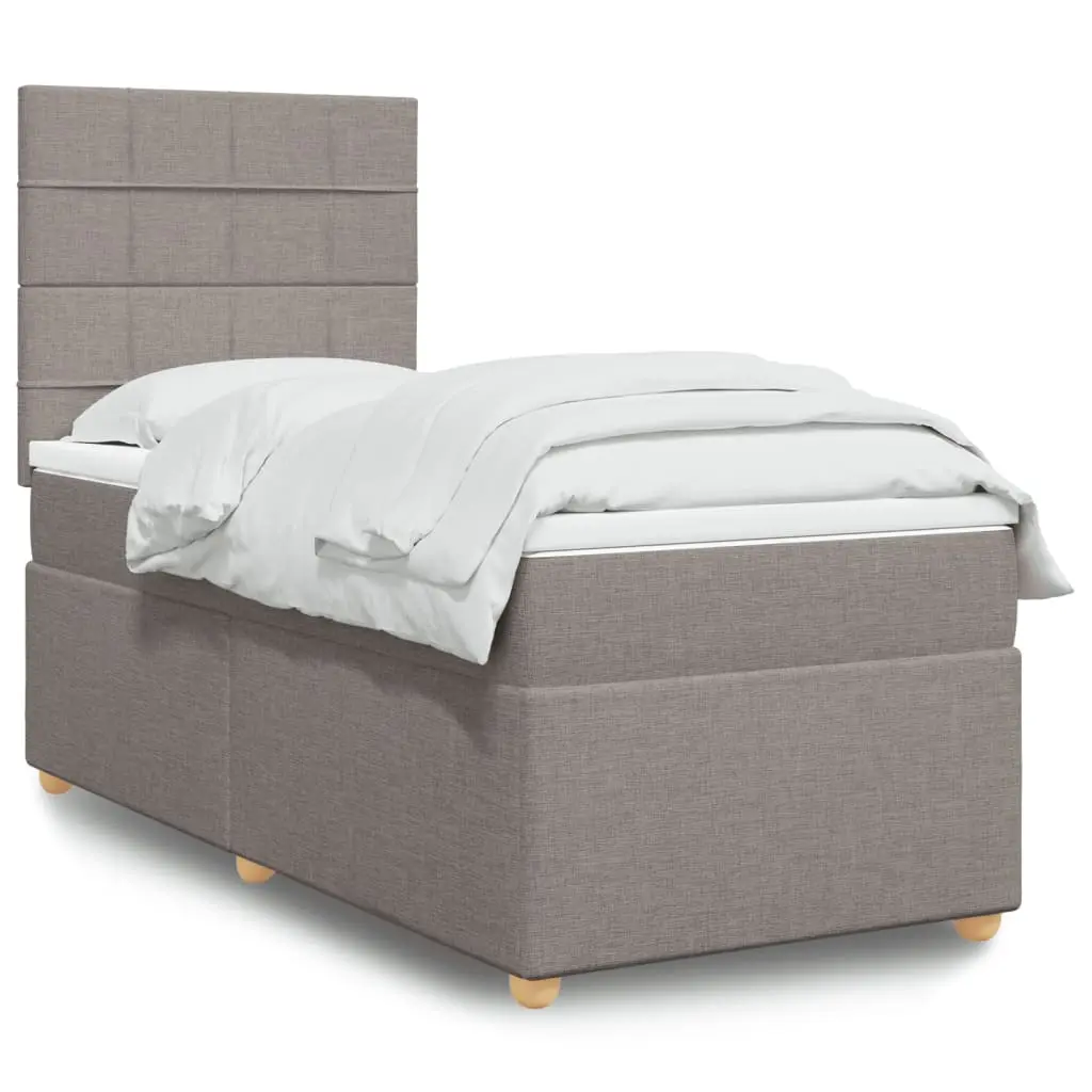 vidaXL Κρεβάτι Boxspring με Στρώμα Taupe 80x200 εκ. Υφασμάτινο