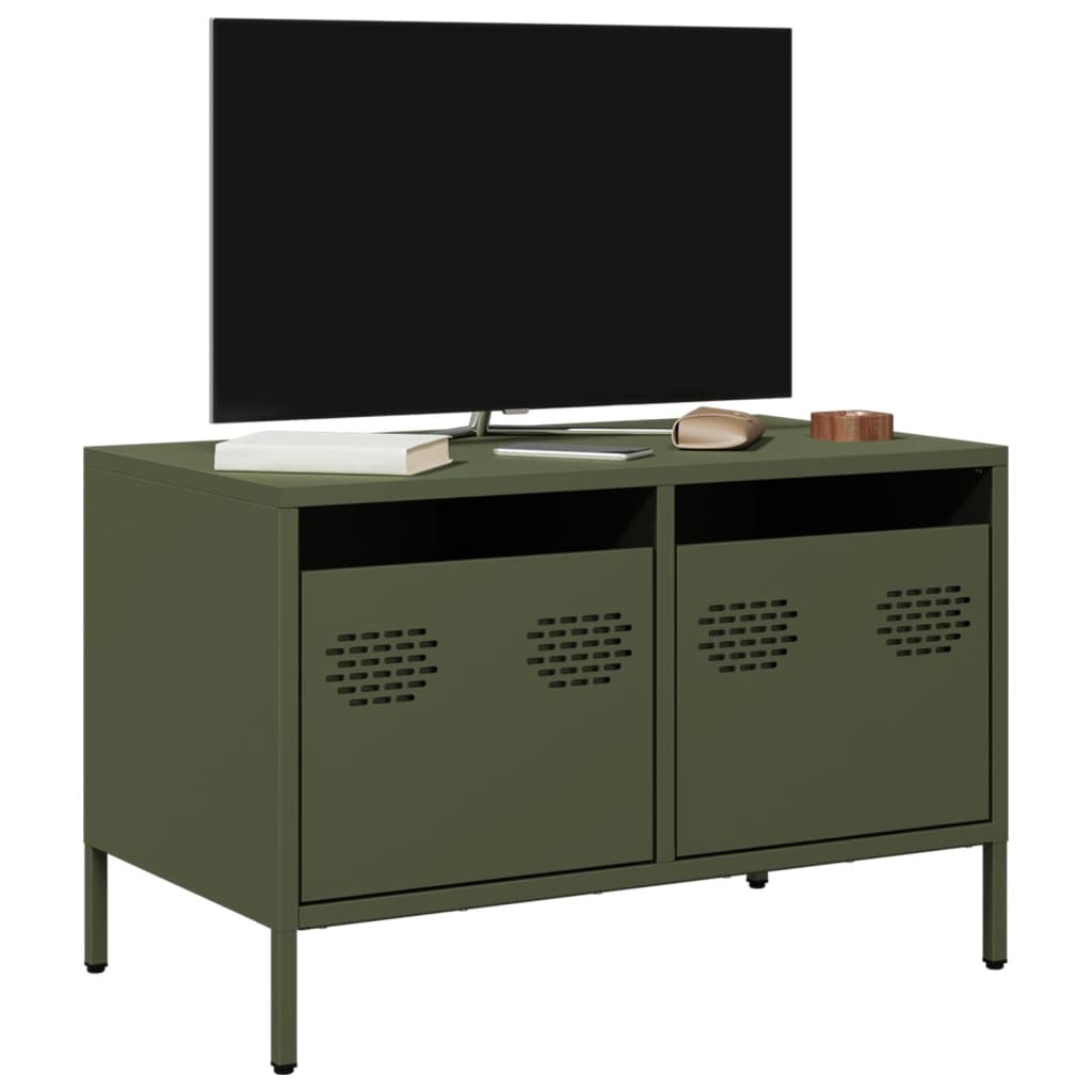 vidaXL Έπιπλο Τηλεόρασης Λαδί 68 x 39 x 43,5 εκ. Χάλυβας Ψυχρής Έλασης