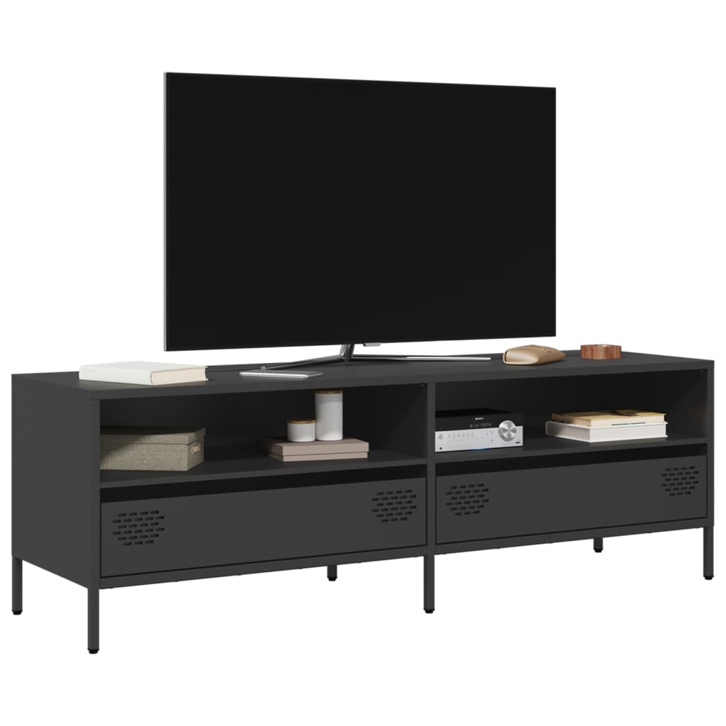 vidaXL Έπιπλο Τηλεόρασης Μαύρο 135x39x43,5 εκ. Ατσάλι Ψυχρής Έλασης