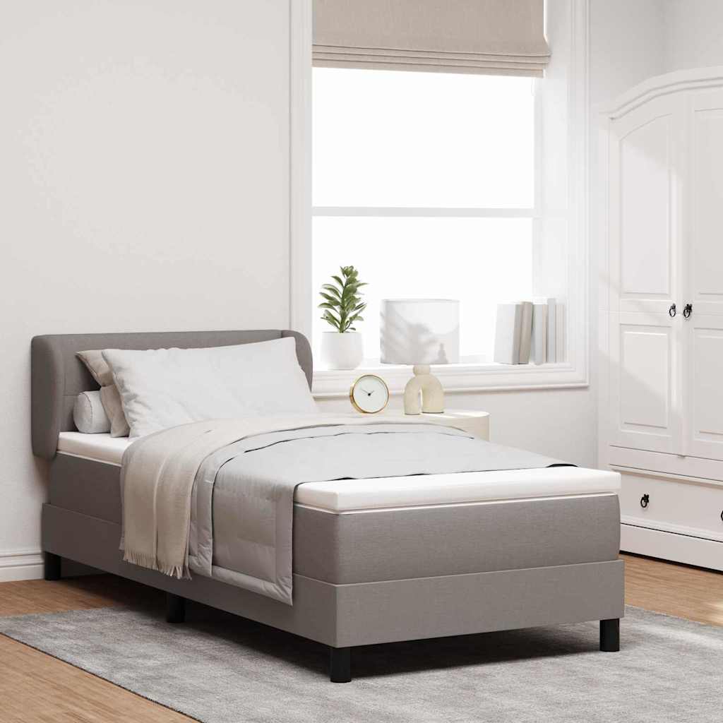 vidaXL Κρεβάτι με ελατήρια με κεφαλάρι Taupe 90 x 200 cm ύφασμα