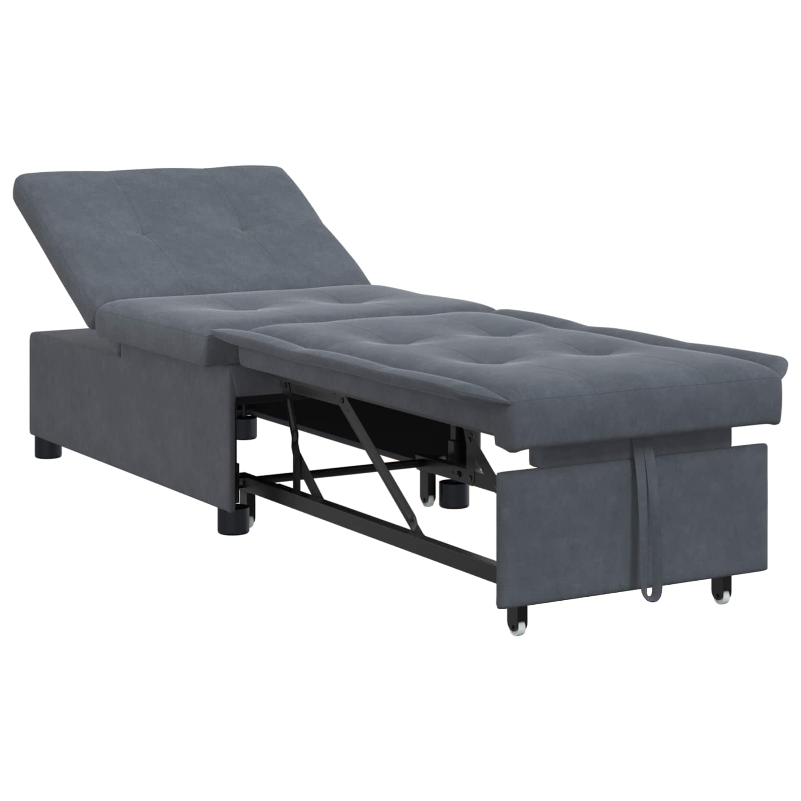 vidaXL Κρεβάτι καναπές Σκούρο Γκρι 194 x 67 x 82 εκ Βελούδο
