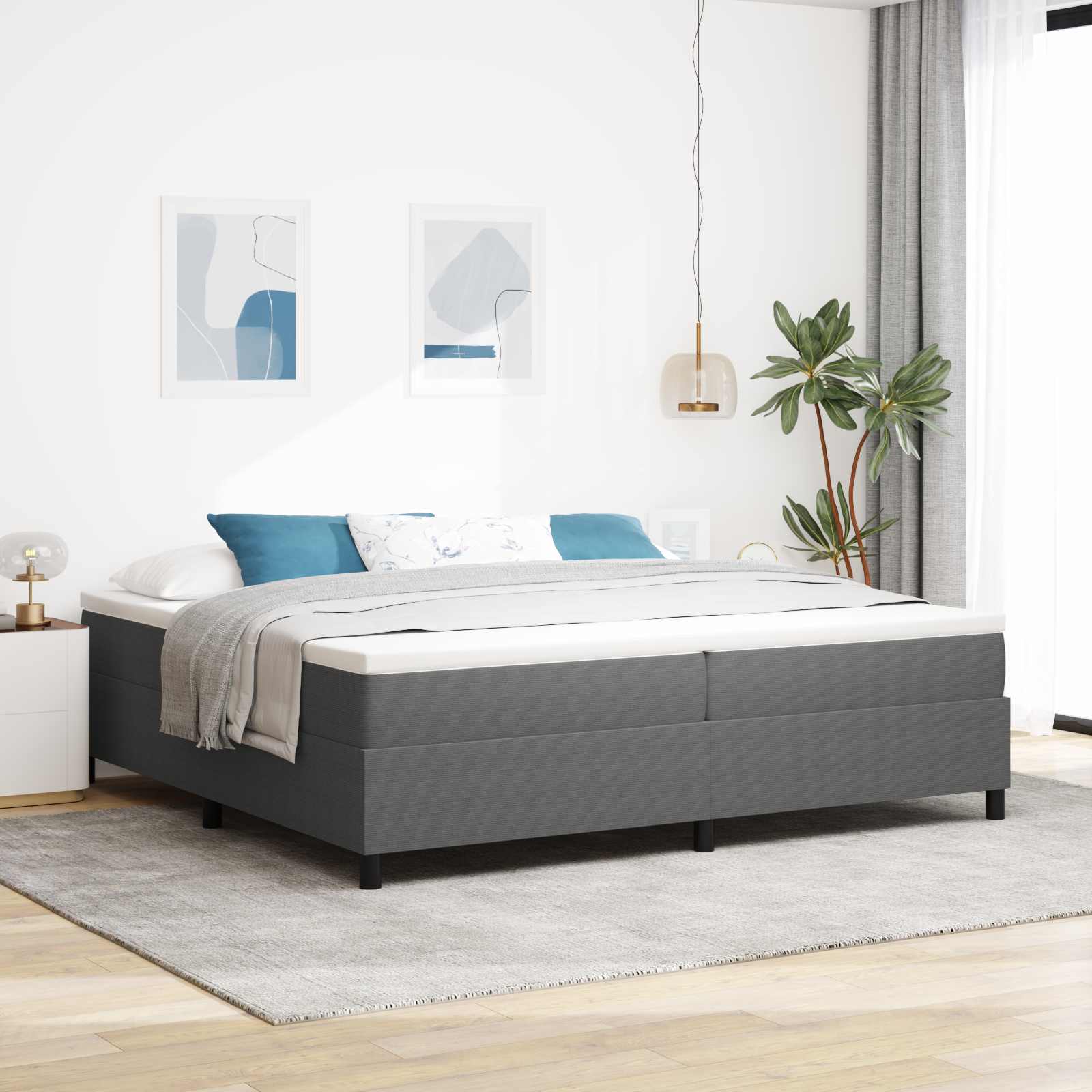 vidaXL Κρεβάτι πλατφόρμα Ανοιχτό γκρι 200 x 200 cm