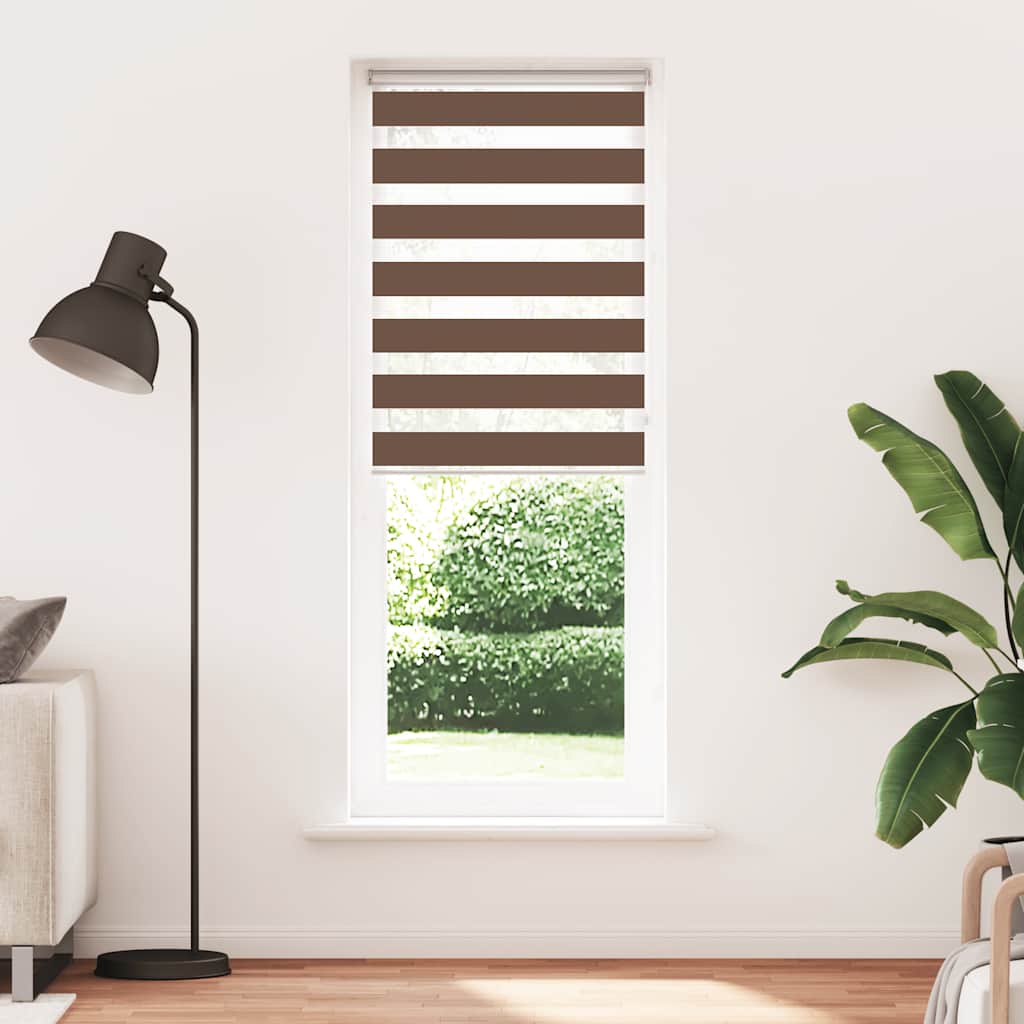 vidaXL Στόρι Ζέβρας Καφέ 75x200 εκ. Πλάτος Υφάσματος 70,9 εκ. Πολυεστέρας