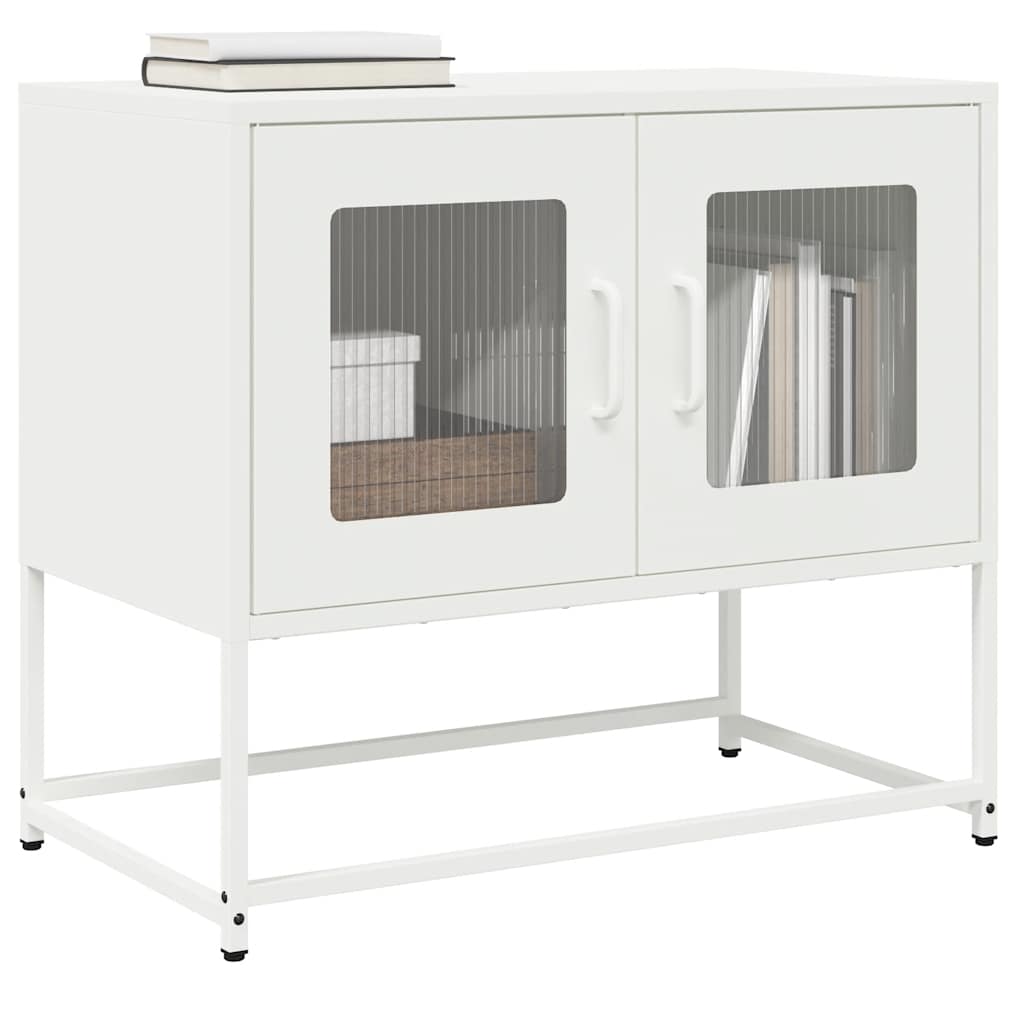 ντουλάπι τηλεόρασης vidaXL Λευκό 68x39x60,5cm από χάλυβα ψυχρής έλασης