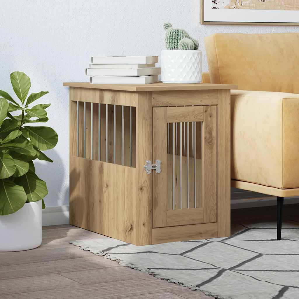 vidaXL Έπιπλα κλουβιού σκύλου Artisan Oak Κατασκευασμένο ξύλο