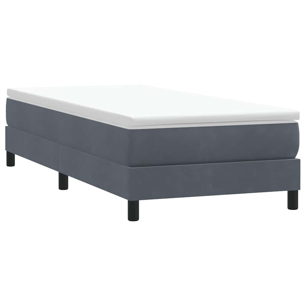 vidaXL Box Spring Κρεβάτι χωρίς στρώμα Σκούρο γκρι 90x210 cm Βελούδινο