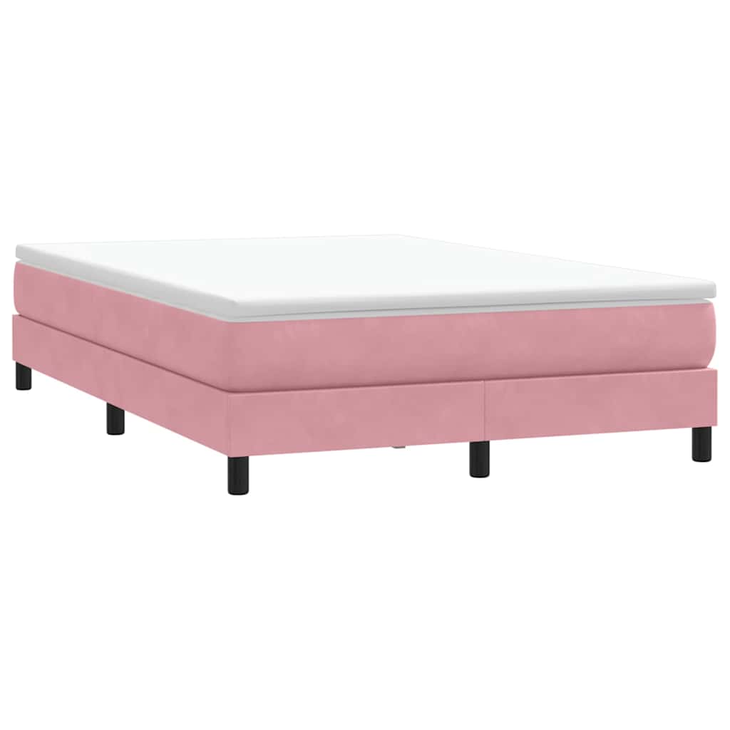 vidaXL Box Spring κρεβάτι χωρίς στρώμα ροζ 160x210 cm Βελούδινο