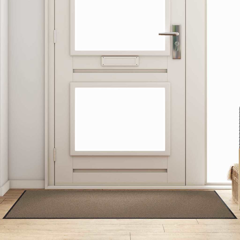 vidaXL Χαλάκι Εξώπορτας Μπεζ και Μαύρο 90 x 150 cm 100% Πολυαμίδιο