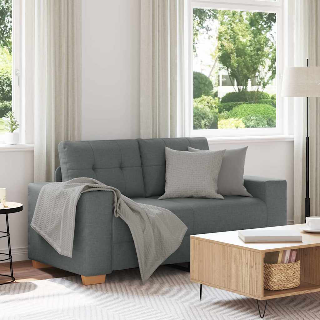 vidaXL Καναπές-Διθέσιος Σκούρο Γκρι 160 x 77 x 82 εκ. Υφασμάτινος