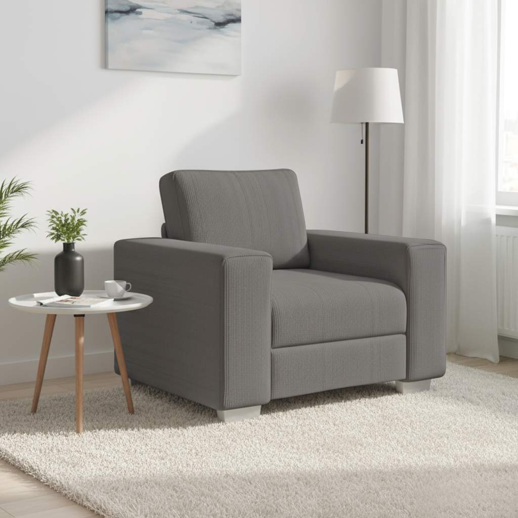 vidaXL Πολυθρόνα Ανοιχτό Γκρι Ύφασμα Κοτλέ 100 x 77 x 82 εκ.